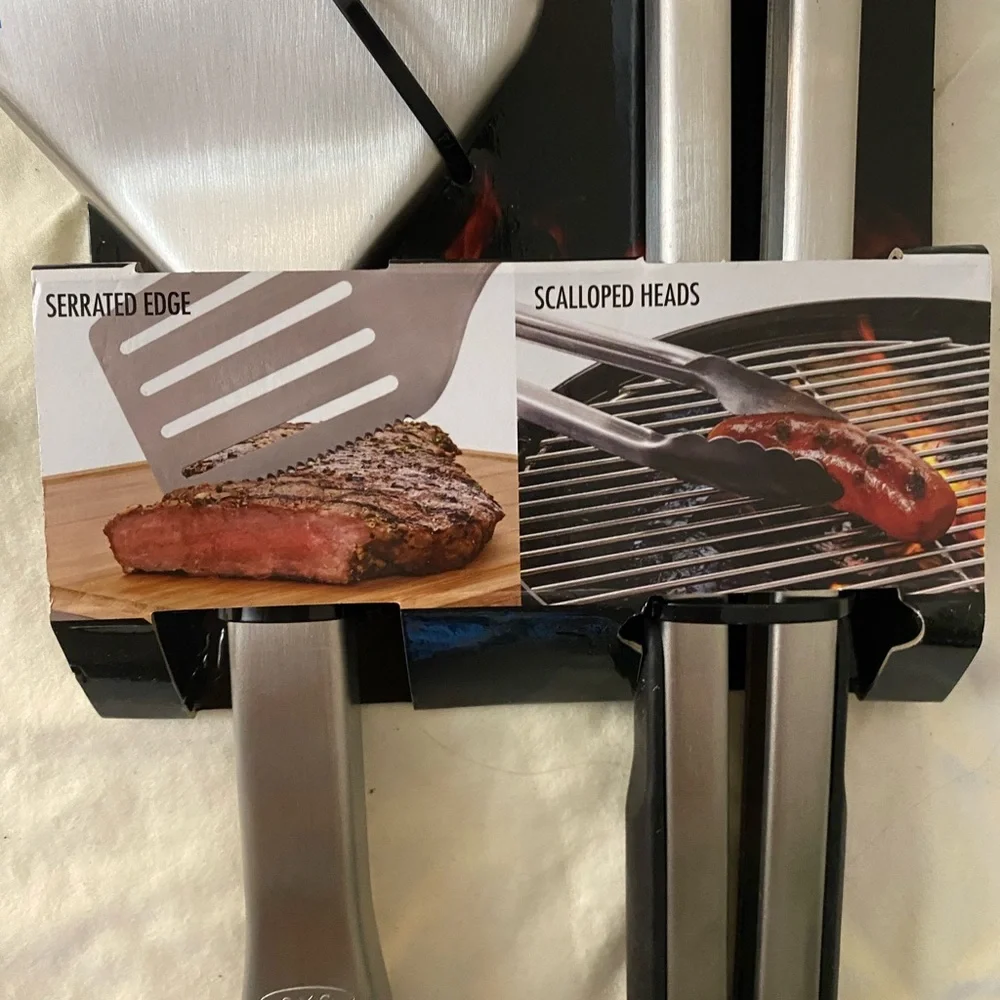 Oxo Silver and Black BBQ Grilling Tools Set - Picture 4 of 10